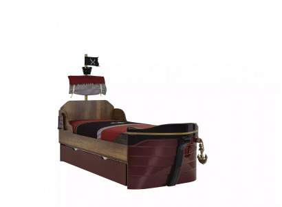 Funktionsbett Pirat Betten Kinderbett Bett Holz Jugendbett Braun Piraten